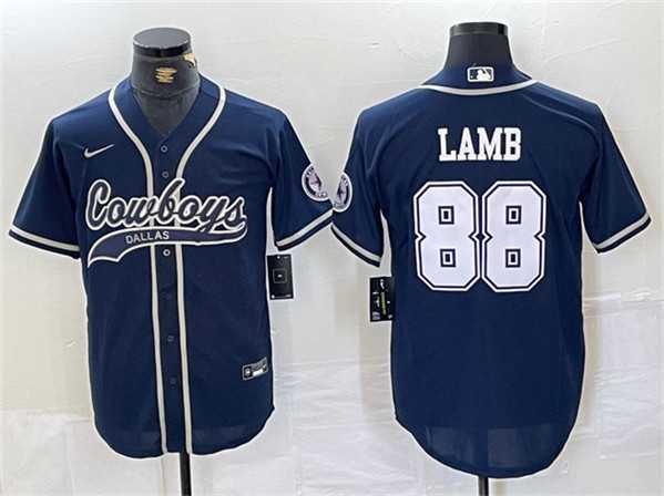 Men's Dallas Cowboys #88 CeeDee Lamb Navy Cool Base Baseball Stitched Jersey,We sell and wholesale Men's Dallas Cowboys #88 CeeDee Lamb Navy Cool Base Baseball Stitched Jersey on line form chian!